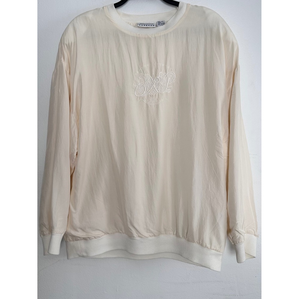 *RARE* Vintage 80's Compagnie Internationale Express Silk Sweater Embroidered LG